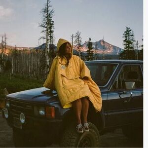 NWT | Poler Reversible Light Green and Orange Poncho